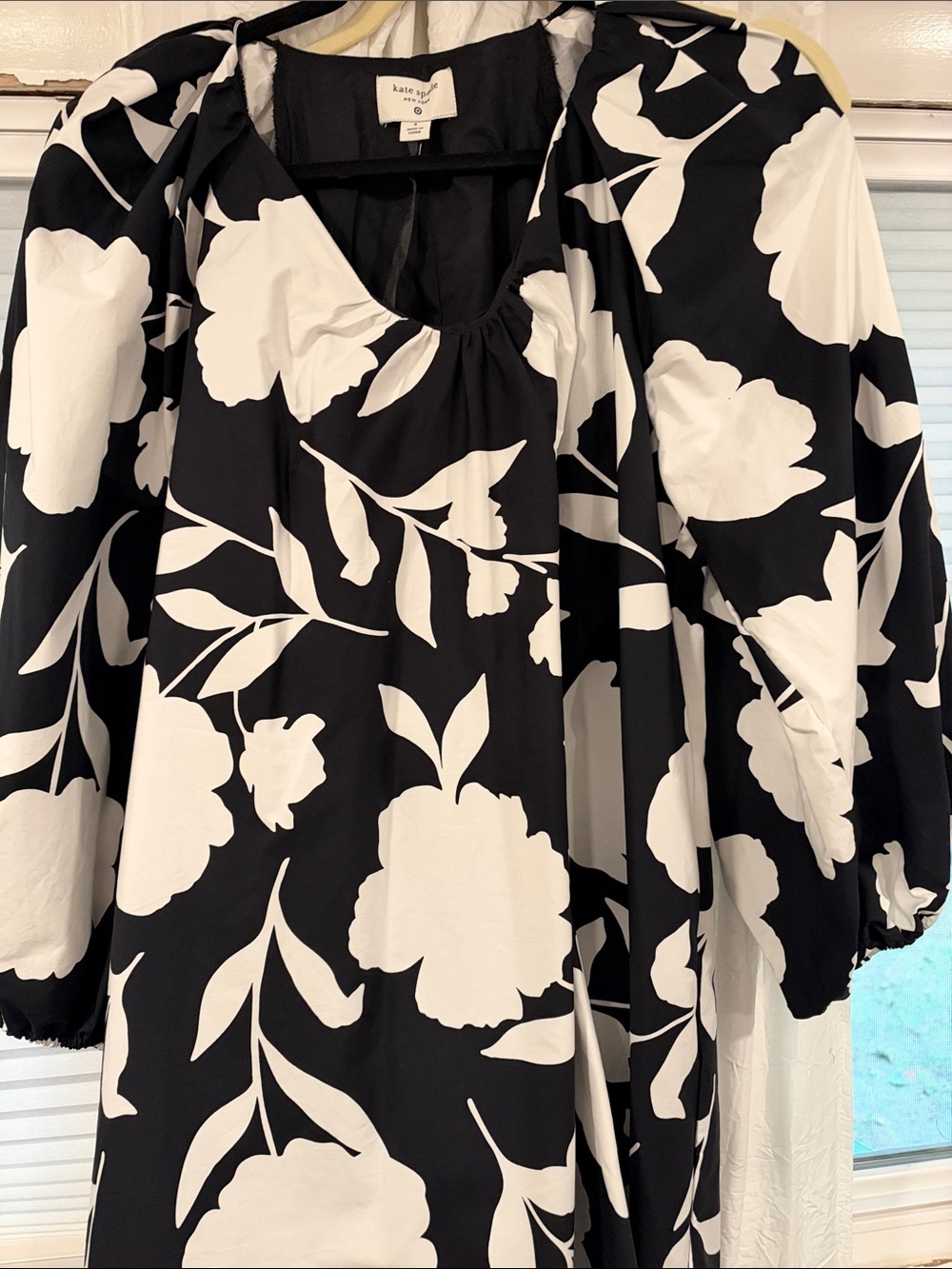 kate spade Black and White Floral Midi Dress